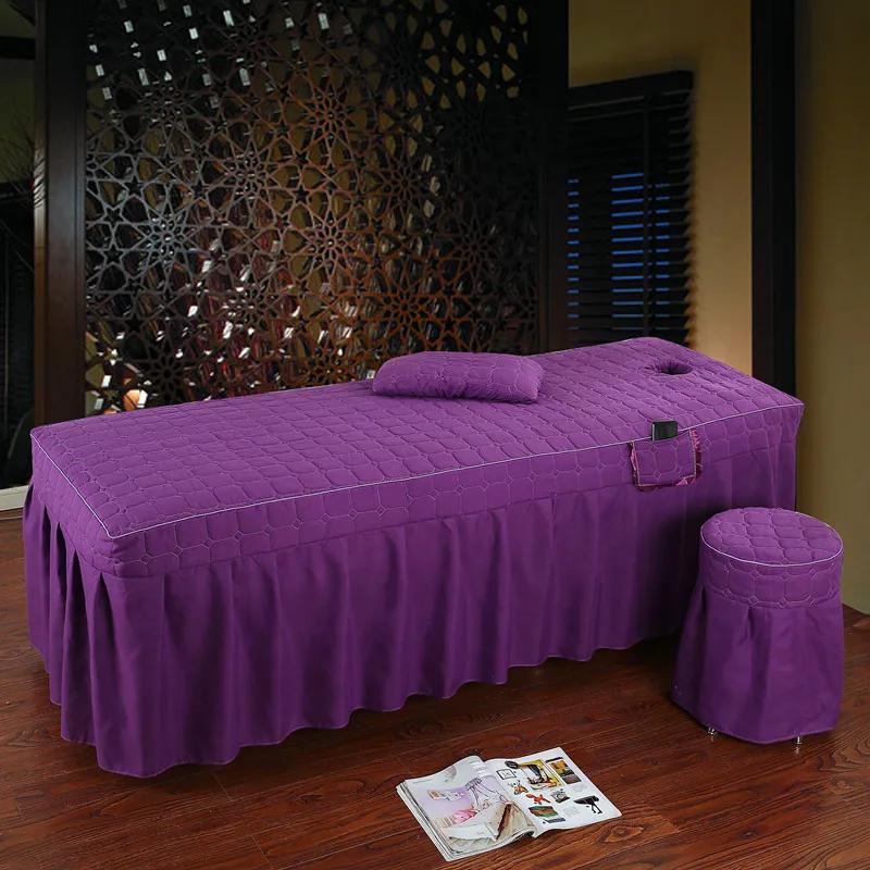 Drap de lit avec trou pour salon de beauté, couvre-lit de massage corporel, jupe de lit courte