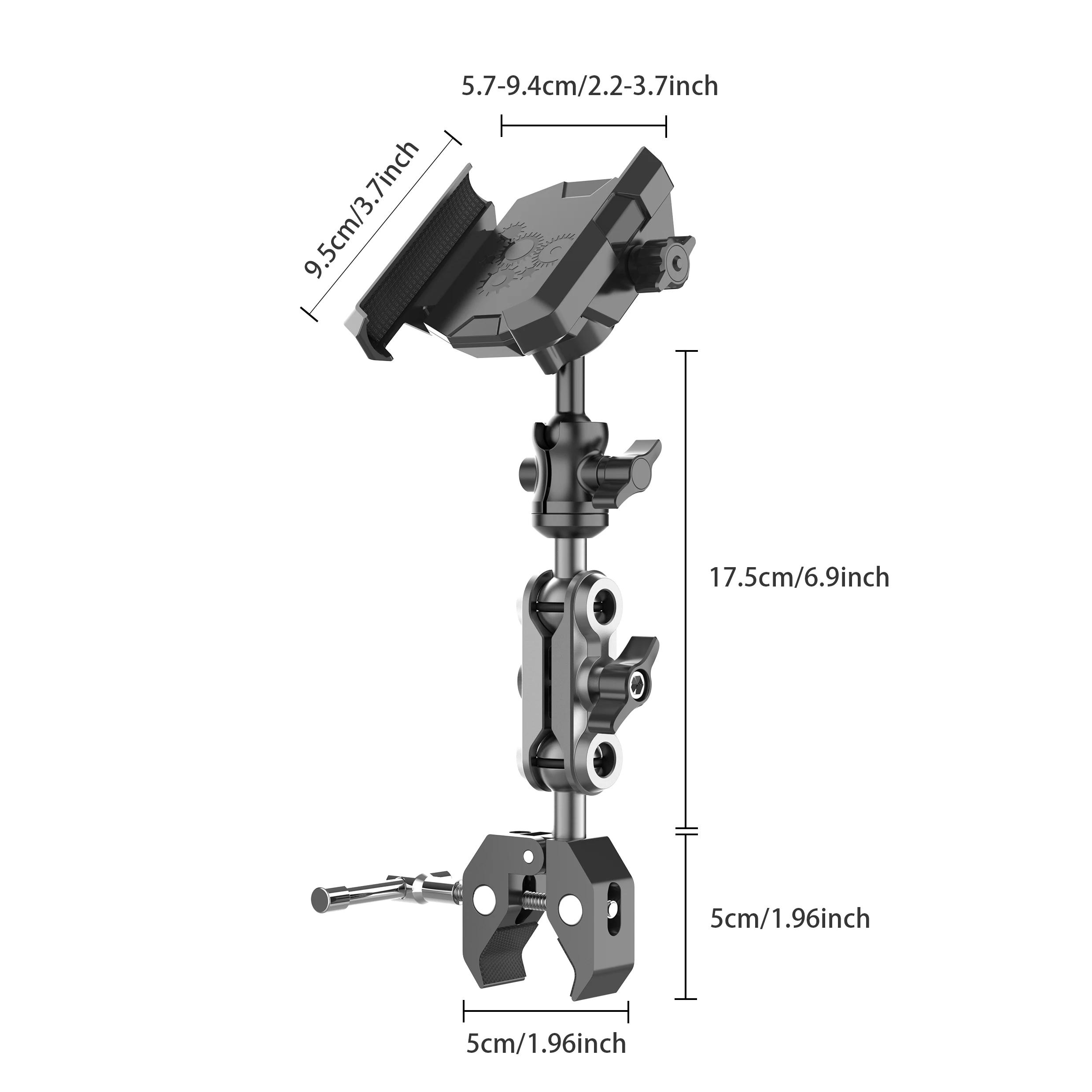 Support de téléphone avec Super pince pour tapis roulant/vélo à ardillon/poussette/chaîne roulant/chariot de Golf/pôts/support de musique/vélo stationnaire/guidon