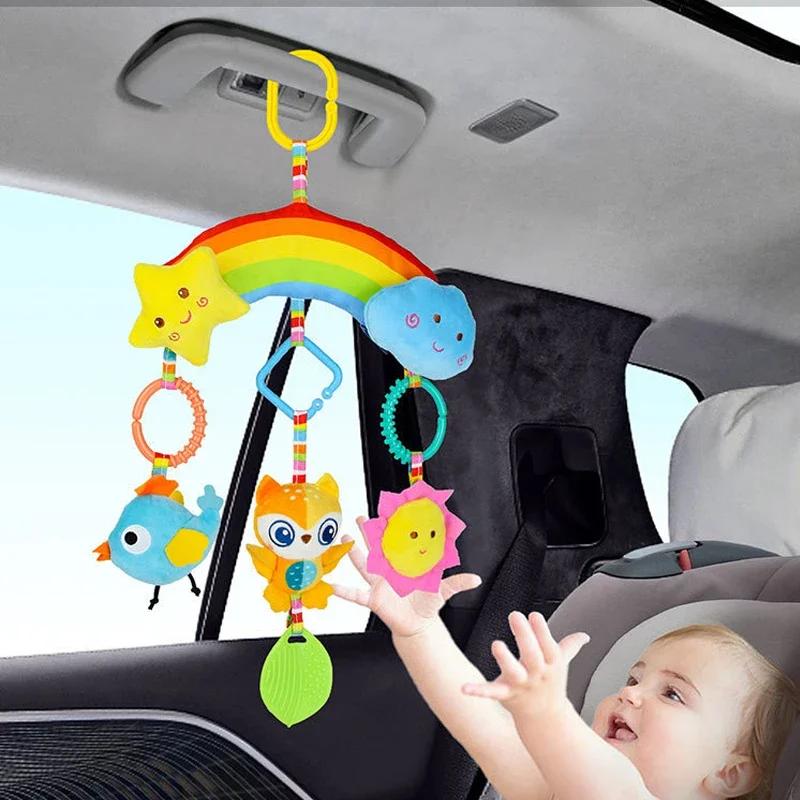 Jouets Sensoriels en Peluche Arc-en-ciel pour Bébé de 0