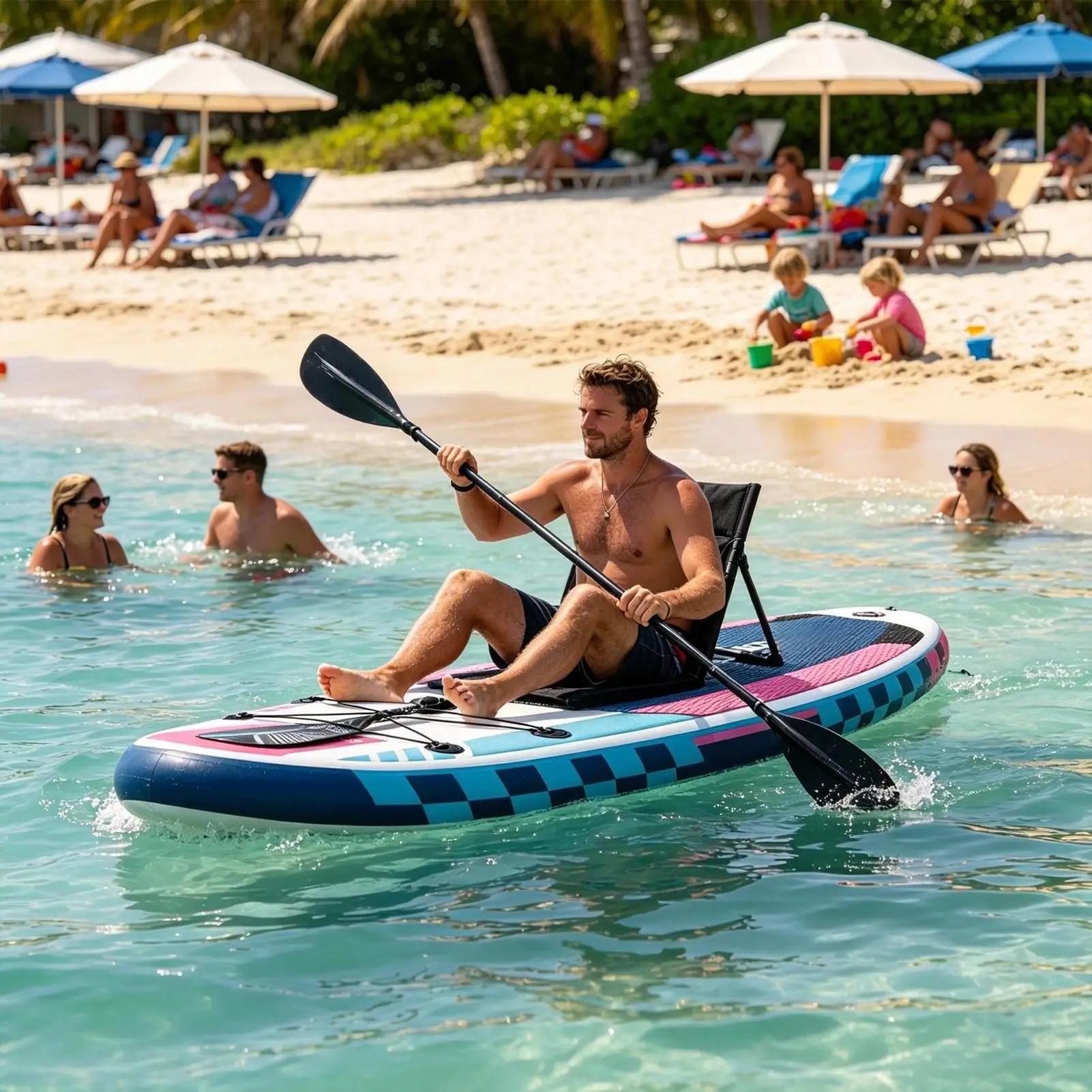 Siège de kayak pliable avec dossier, siège pour planche à pagaie, siège de canoë, siège de bateau, siège de pêche, siège de yacht, siège de piscine, sports nautiques