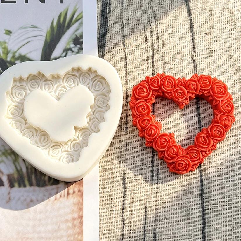Moule en silicone en forme de cœur de rose pour la pâtisserie