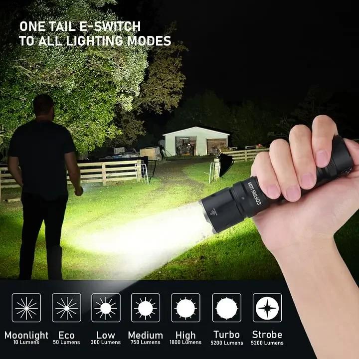 Lampe torche tactique LED SOFIRN SC33 XHP70.3 HI 5200lm puissante