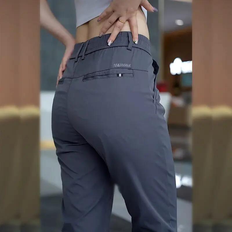 Pantalon décontracté homme 2026 en soie glacée