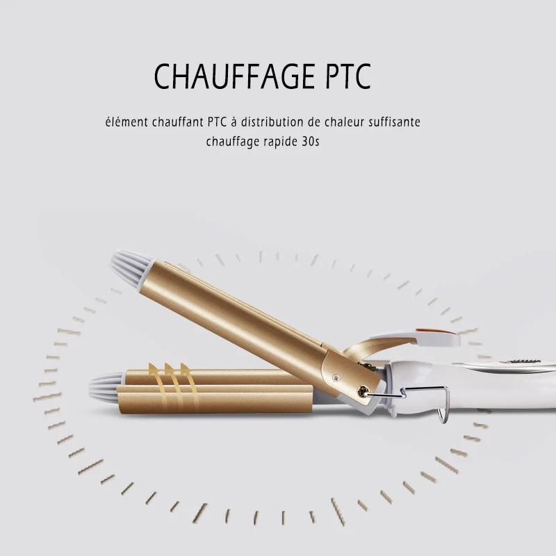 Outils professionnels pour cheveux fer à friser en céramique Triple baril coiffeur