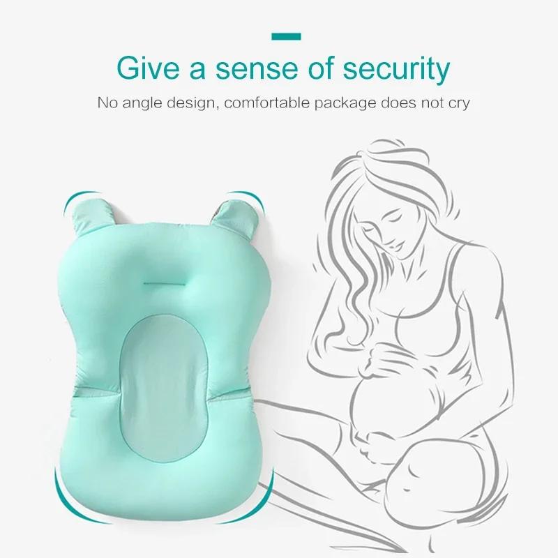 Tapis de soutien de siège de bain pour bébé, coussin de baignoire pliable et chaise pour nouveau-né, oreiller de baignoire pour bébé, antidérapant, doux et confortable, coussin corporel
