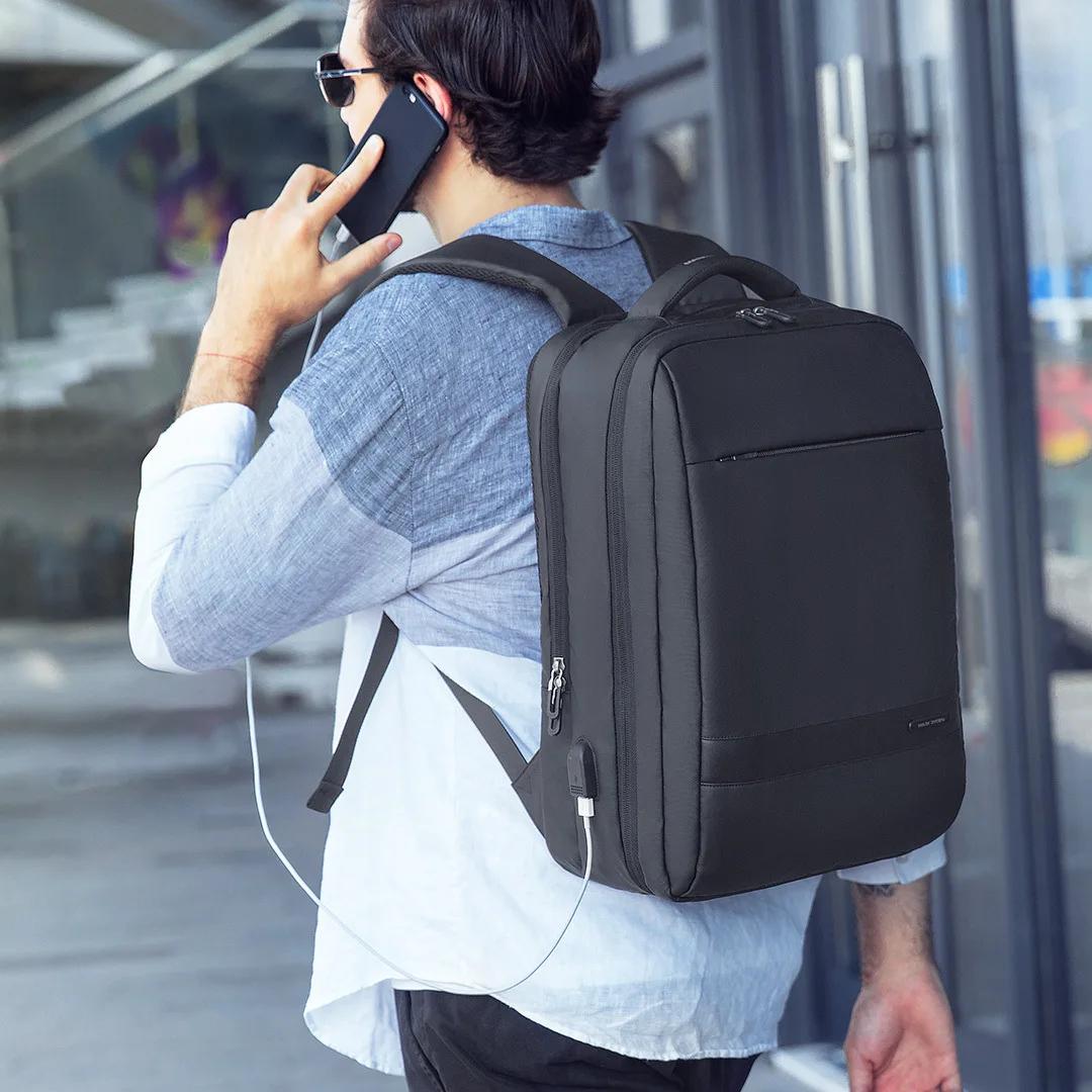 MARK RYDEN sac à dos de voyage hommes sac à dos d'affaires école extensible USB sac grande capacité 15.6 ordinateur port