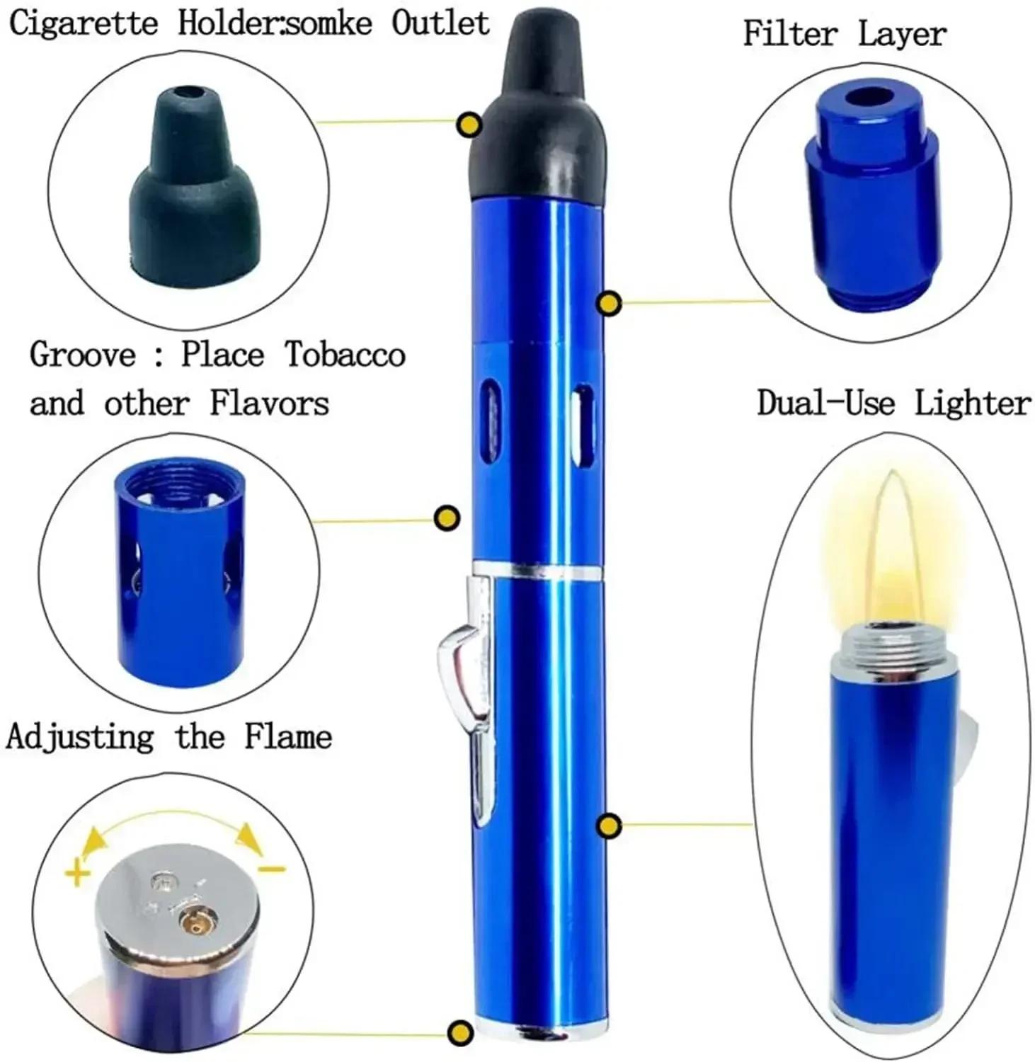 NOUVEAU Briquet à flamme bleue longue portée en métal