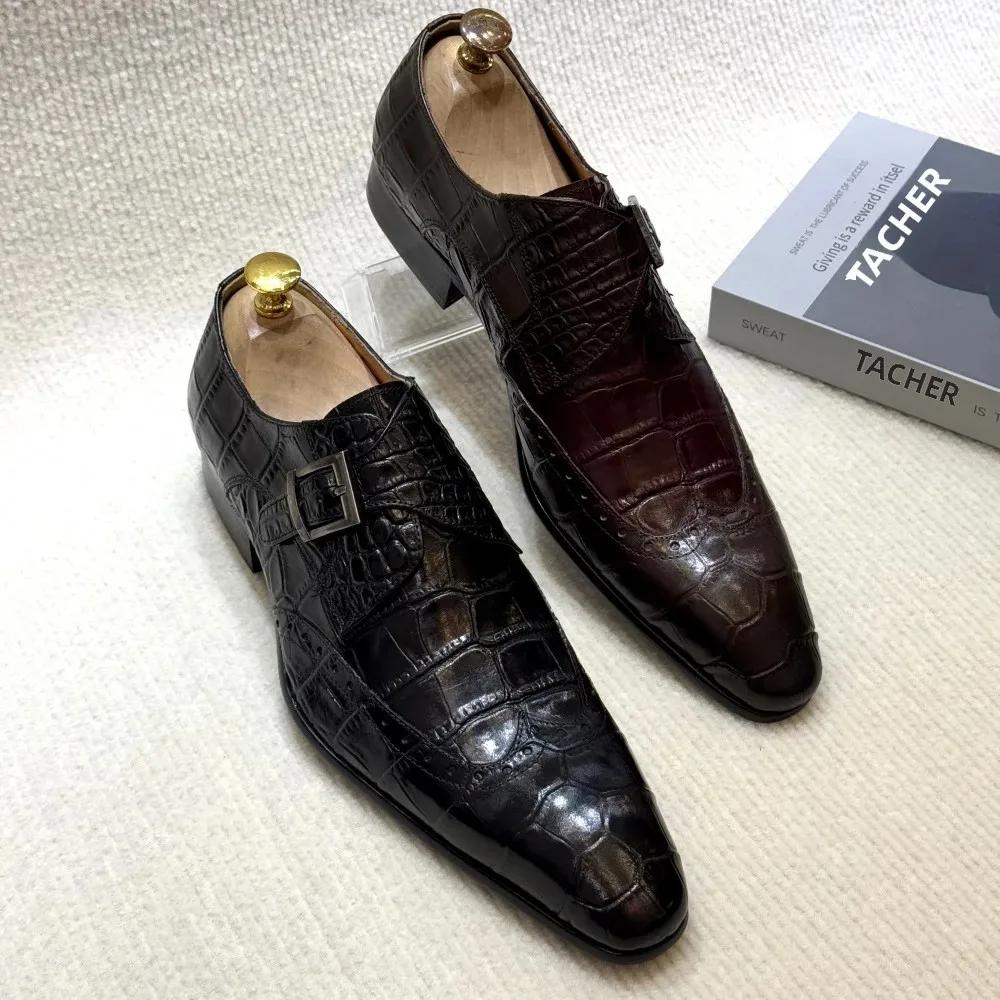 FELIX CHU mocassins formels à enfiler en cuir véritable pour hommes