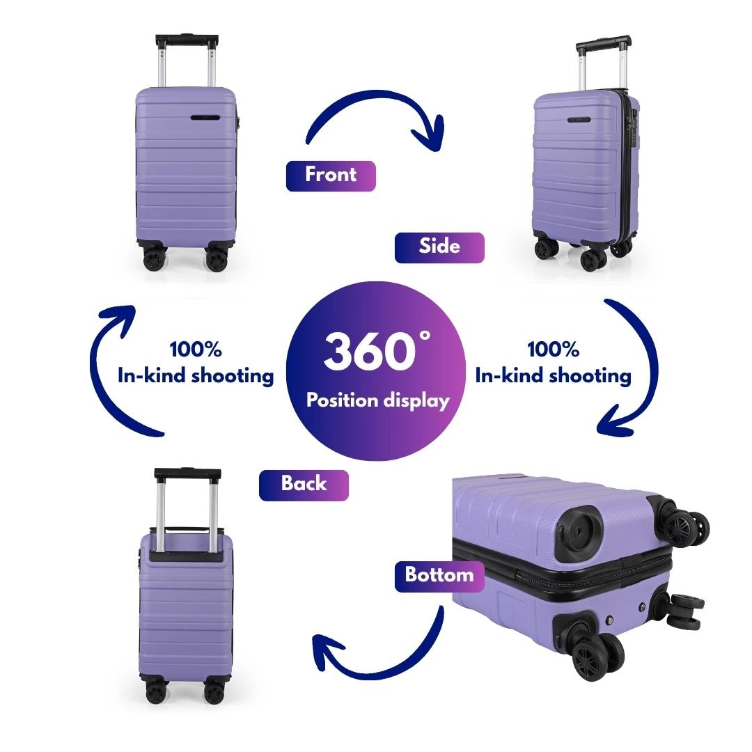 Valise cabine rigide JLY ABS avec roulettes pivotantes amovibles – Valises