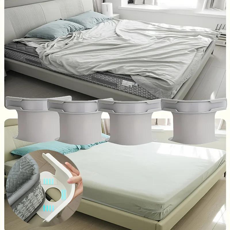 4 supports de draps lourds – Sangles de matelas antidérapantes et sûres, adaptées à toutes les tailles de draps, faciles à installer, sécurisées