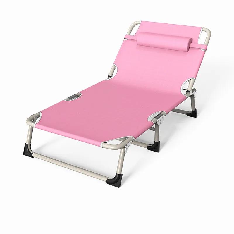 Chaise de plage inclinable multifonctionnelle, lit pliant, lit simple, bureau, maison, pause déjeuner, marche en plein air