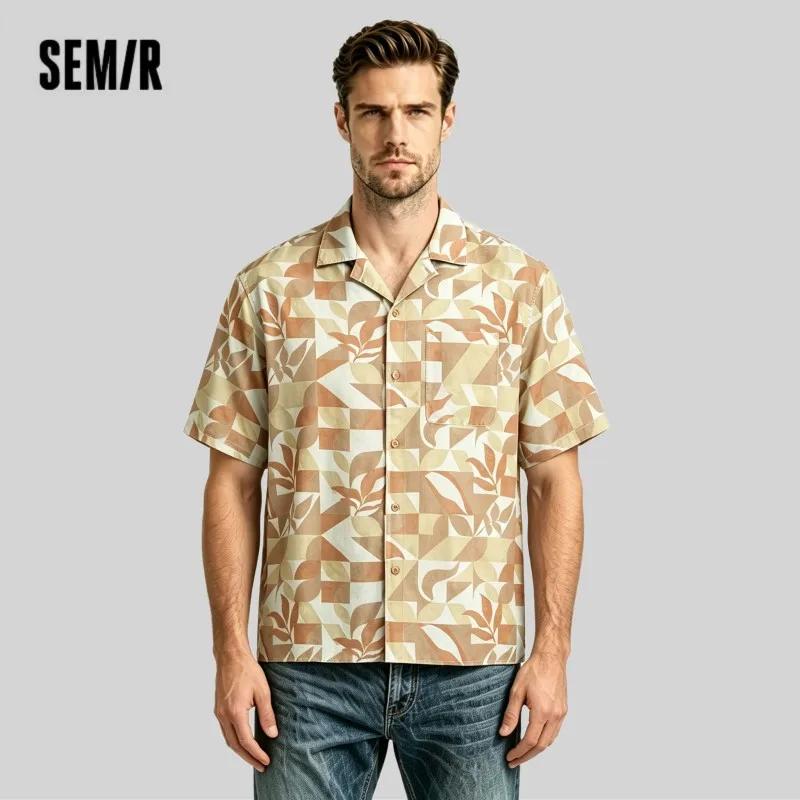 Chemise Homme Semir Imprimée Intégrale Style Vacances Ample Tendance Été 2026 Décontractée Légère et Douce pour les Vaca