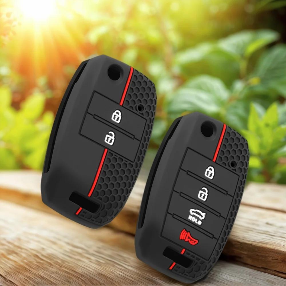 Coque de protection en Silicone pour clé de voiture, étui de protection pour KIA Ceed Picanto RIO 3 4 K2 K3 K4 K5 Sportege Optima Soul Sorento Forte Stinger Cerato 3