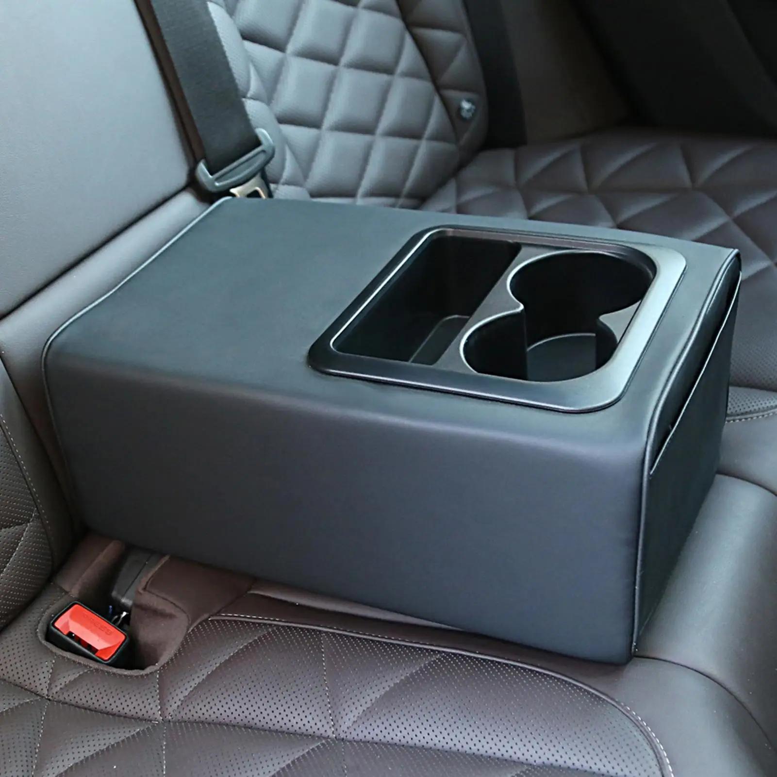 Rehausseur de boîte d'accoudoir de voiture avec porte-gobelets et double poche pour console centrale de siège arrière