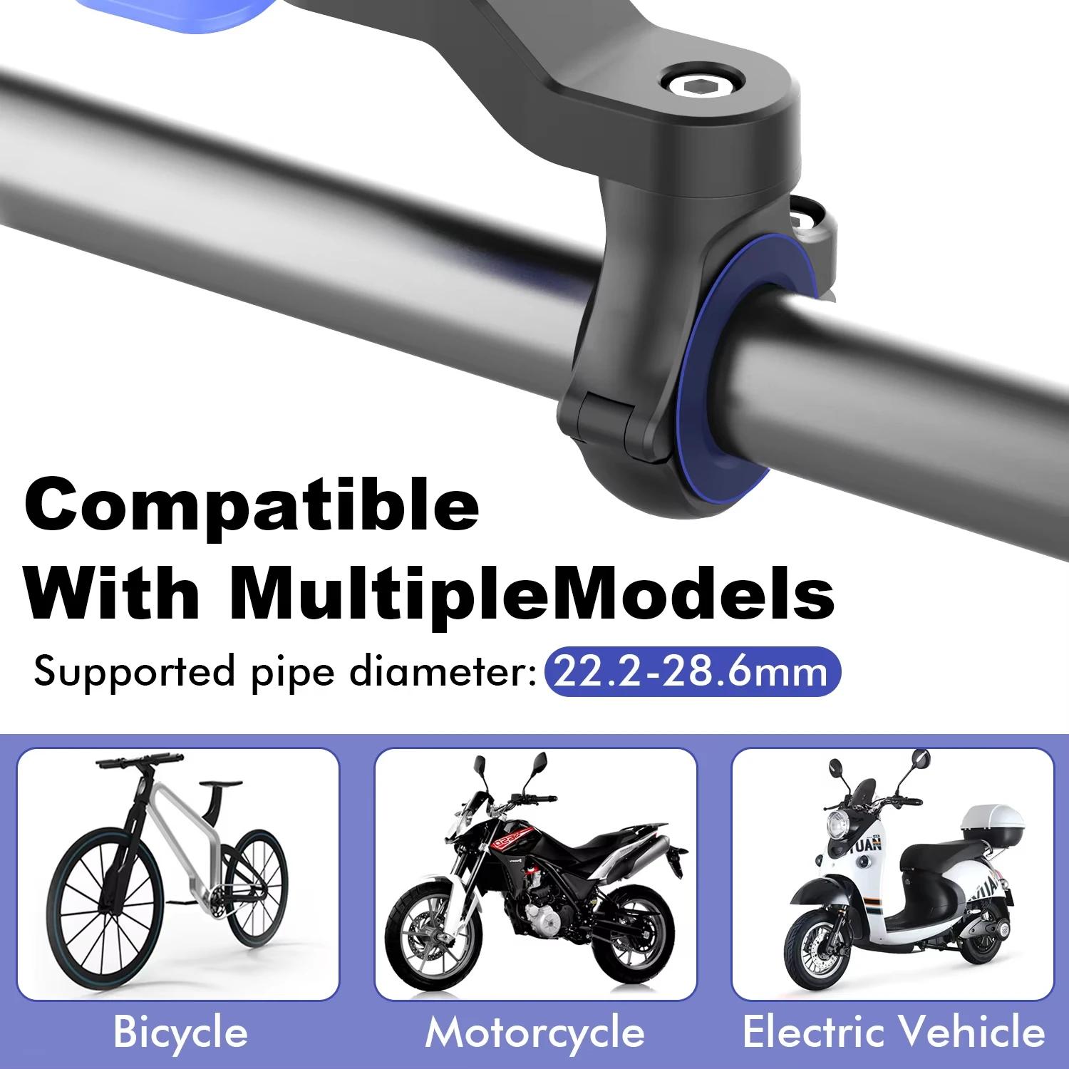 Support de téléphone pour vélo, support de téléphone pour moto - support de téléphone pour moto, pince de fixation pour téléphone sur guidon, clip de fixation pour téléphone pour vélo électrique et tr