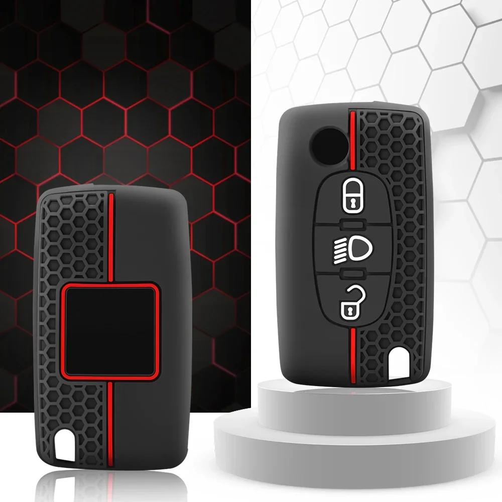 Housse de clé de voiture en Silicone, pour citroën C5 X7 C4 Picasso Cactus Berlingo C3 Xsara C6 C8 C5, étui de Protection pliable exclusif à 3 boutons