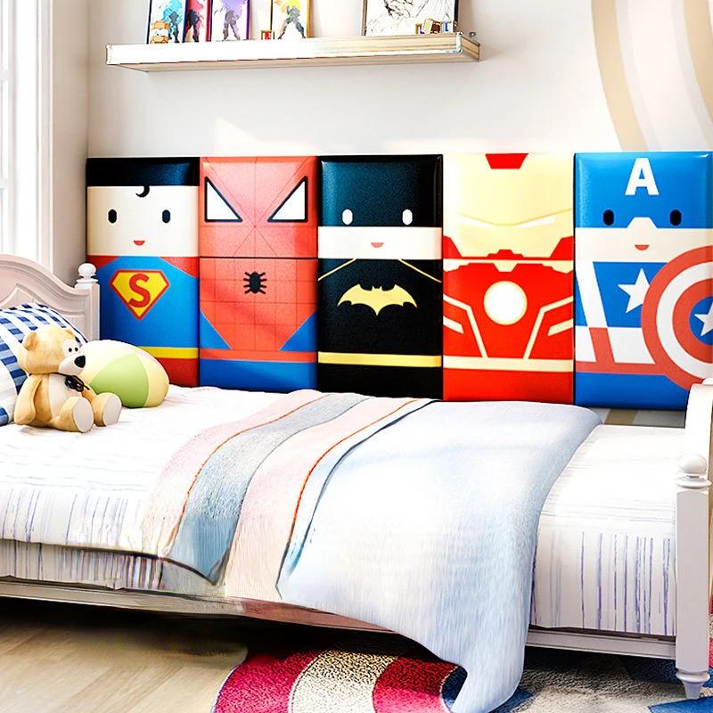 Tête De Lit garçon enfants chambre meubles décoration murale autocollant panneaux Anti-collision Cabecero Cama