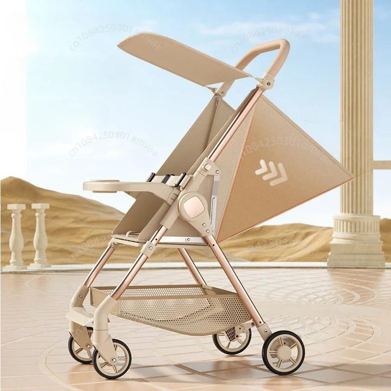 Poussette bébé ultra-légère pliable avec dossier réglable, poussette parapluie de poche de voyage, poussette bébé simple avec escalade de salle à manger