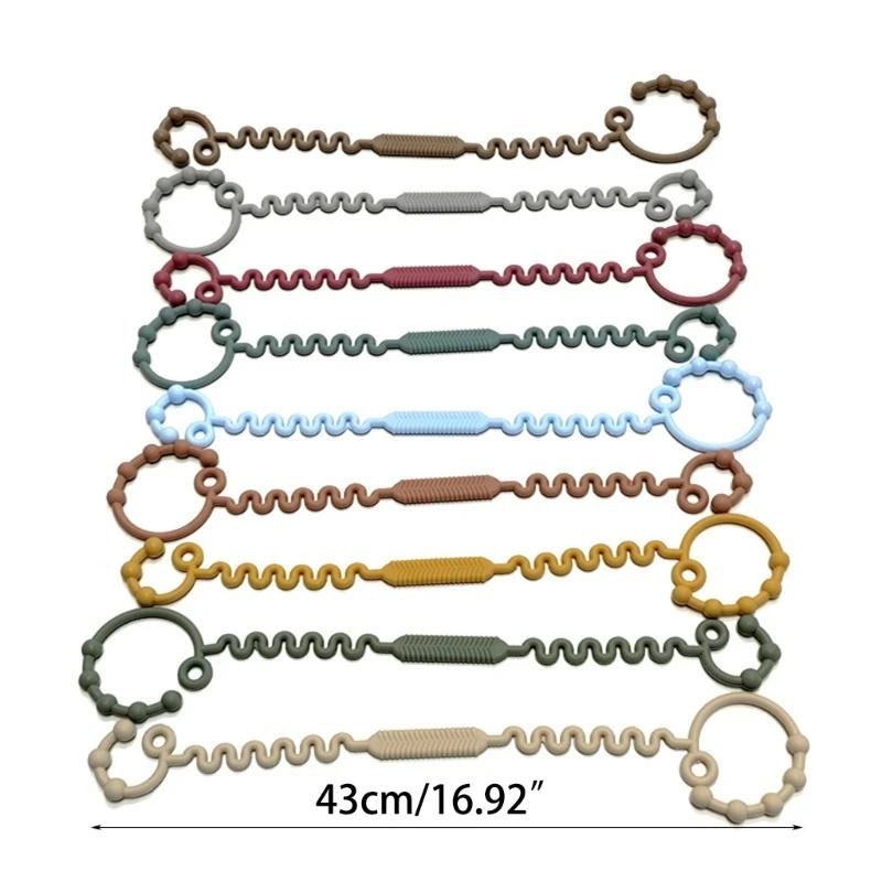 Jouet dentition porte-bouteille polyvalent - Sangle silicone anneau pratique attaches QX2D