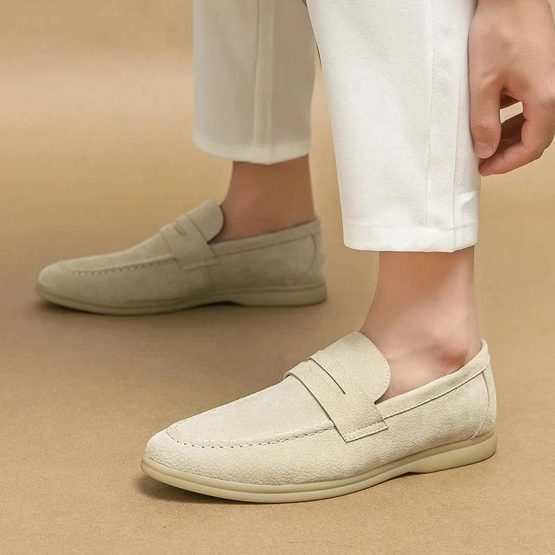 Chaussures pour homme en cuir suédé rétro de créateur