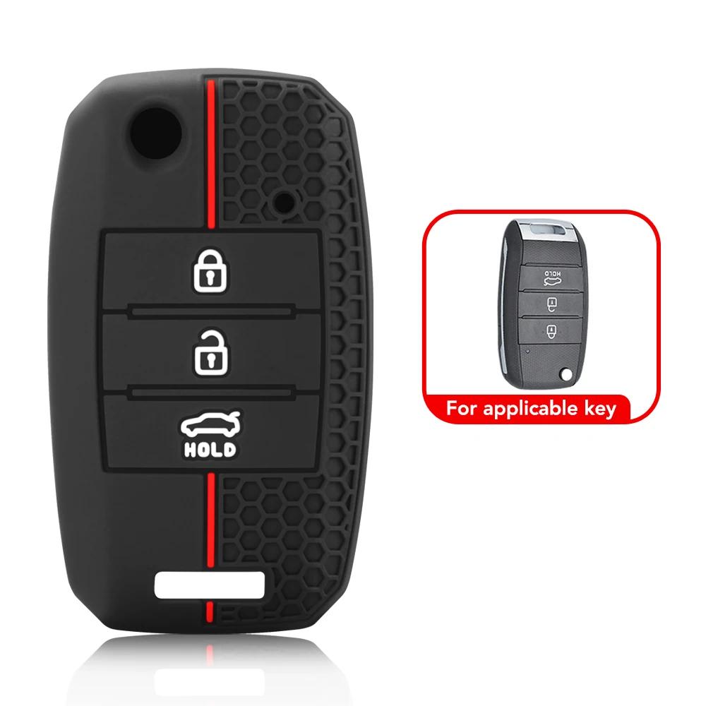 Coque de protection en Silicone pour clé de voiture, étui de protection pour KIA Ceed Picanto RIO 3 4 K2 K3 K4 K5 Sportege Optima Soul Sorento Forte Stinger Cerato 3