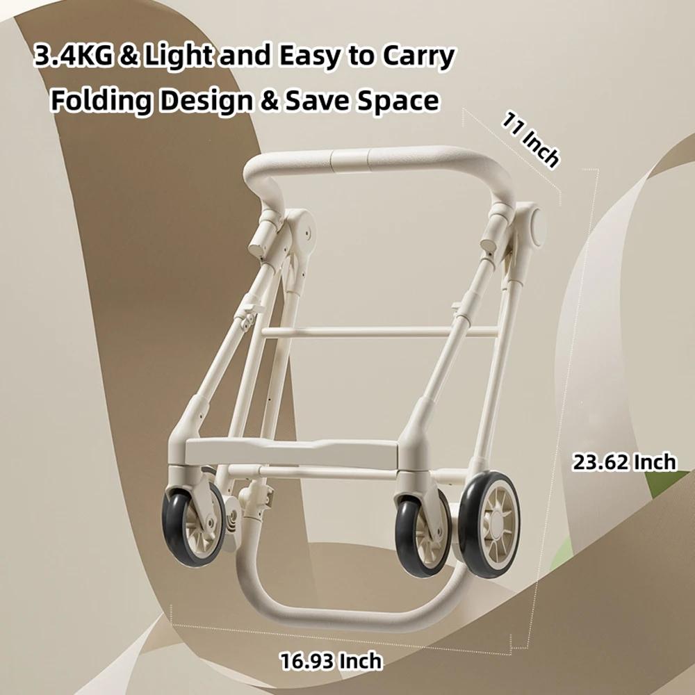 Poussette portable pour bébé de 1 à 6 ans, poussette pliable légère à quatre roues avec panier de rangement, chariot de voyage pour bébé avec pare-soleil