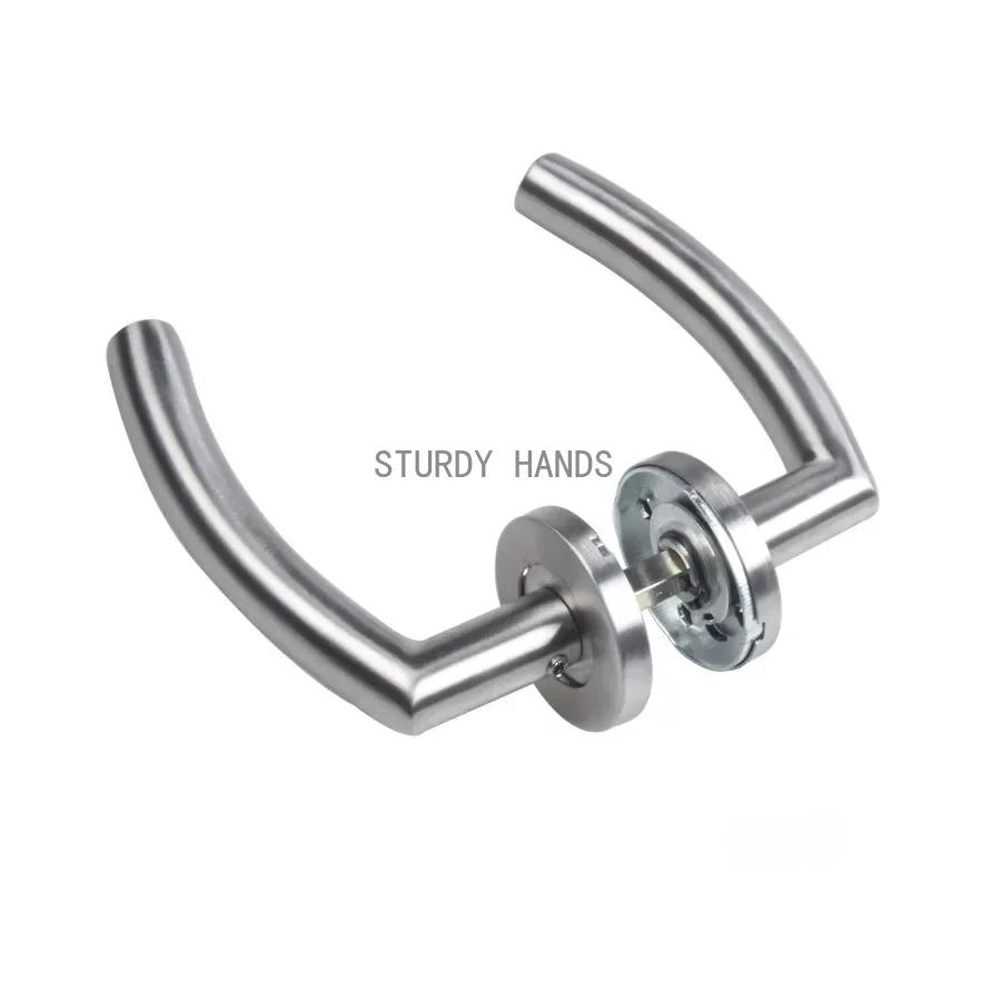 Ensemble de poignées de porte en acier inoxydable, intérieur de maison, serrure à levier, loquet réglable Durable, bouton de sécurité pour chambre à coucher et salle de bains