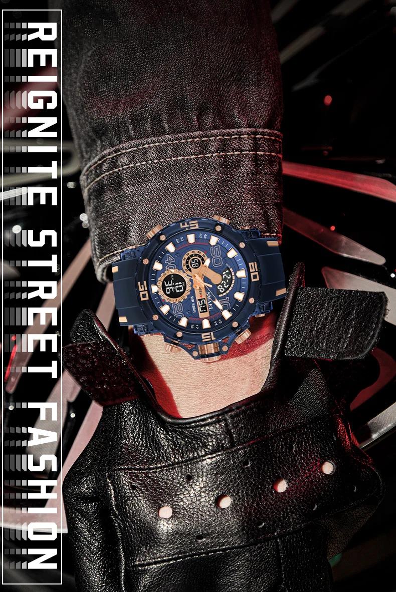 Montres militaires hommes montre 2025 nouveau 50M étanche montre-bracelet chronomètre alarme lumière LED