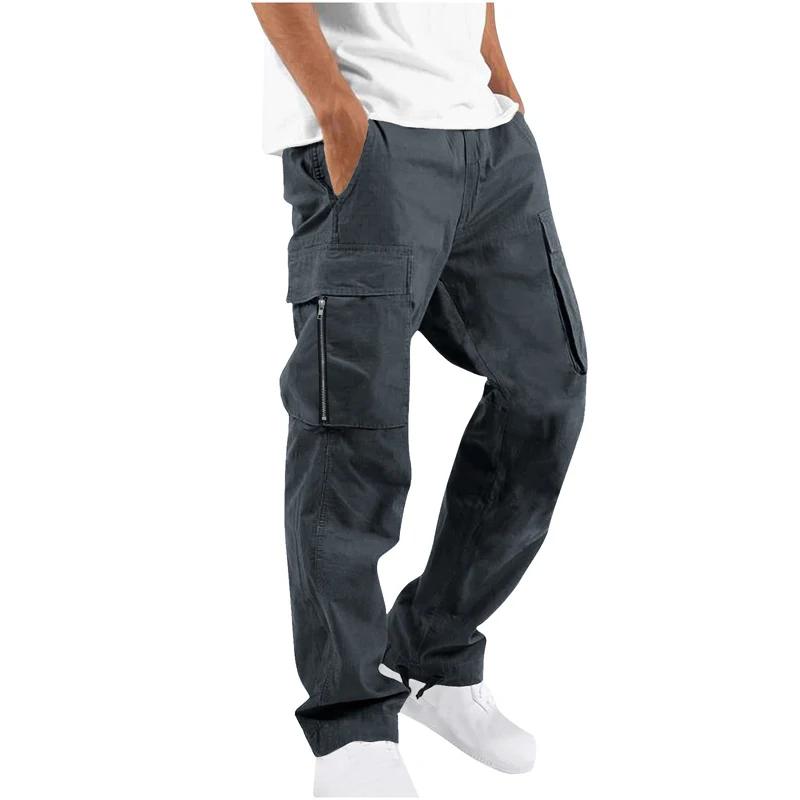Pantalon cargo en polyester tissé pour homme