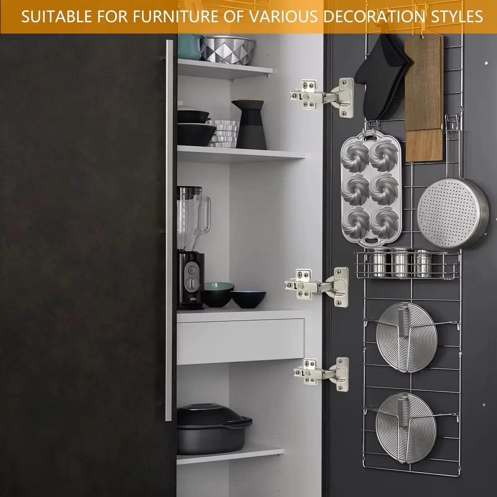 1PC Charnières de porte d'armoire avec amortisseur de fermeture douce pour meuble de cuisine et autres meubles