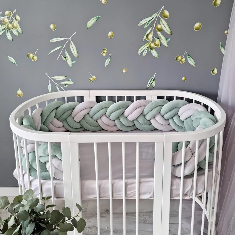 Pare-chocs de lit de bébé pour enfants, tresse de coussin, protecteur de décoration de lit CPull, nouveau-né, 300 cm, 400cm
