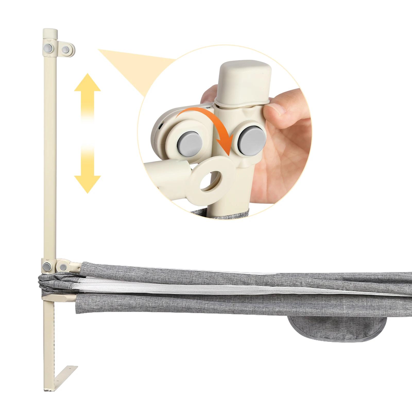 Barrière de lit extra-large 150/180/200 cm protection sécurité enfant gris rose bleu chambre bébé