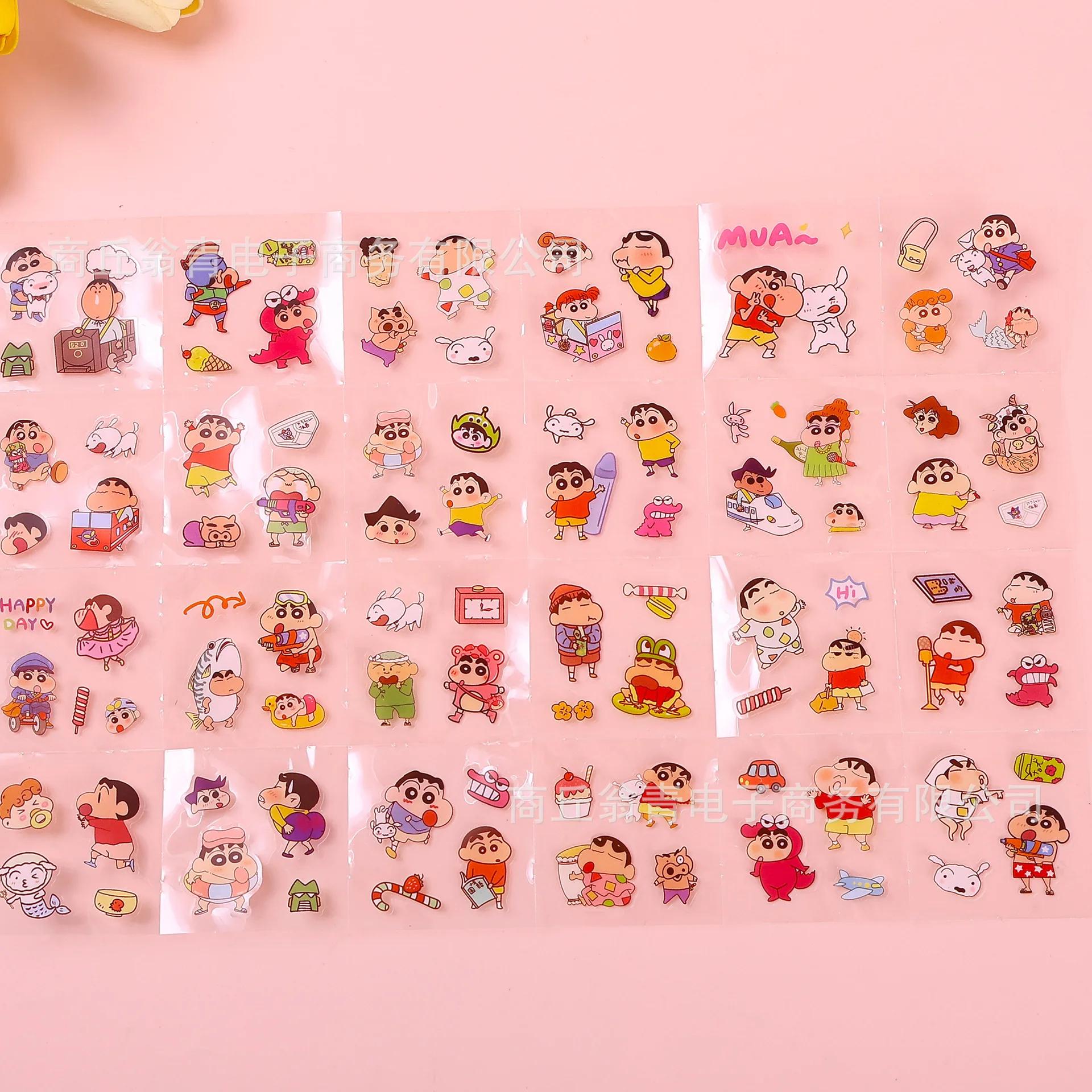 100 pièces Crayon shin-chan Anime jouets autocollants Transparent Applique ordinateur Skateboard bricolage décoration ac