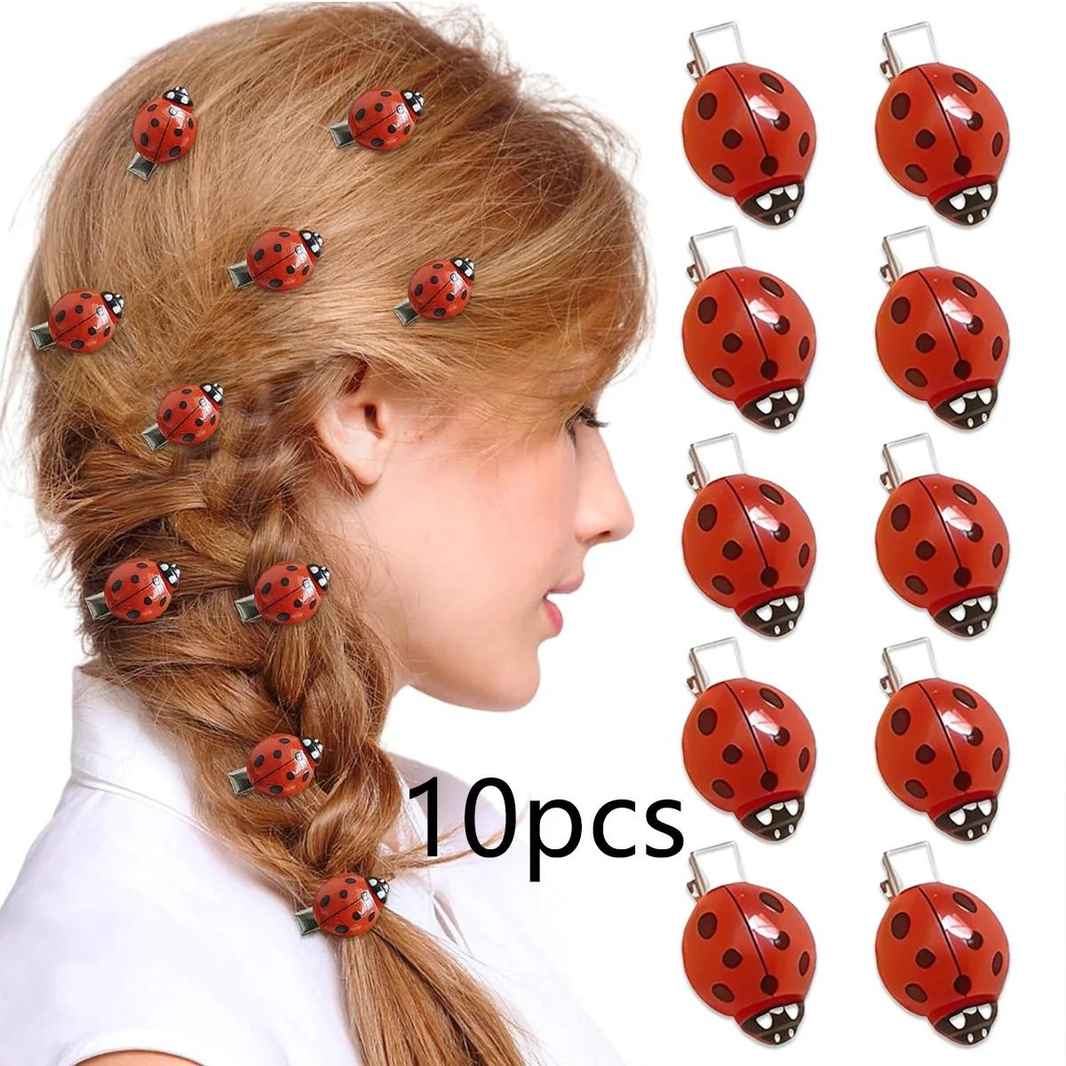 Ensemble de 10 pièces de pinces à cheveux coccinelle abeille mignonne à la mode transfrontalière