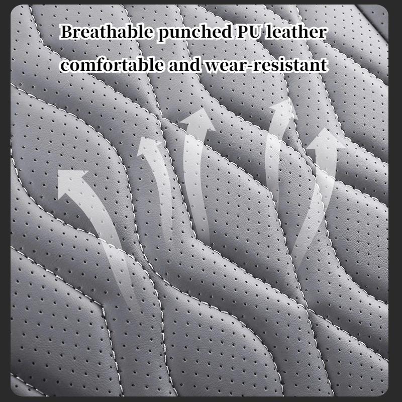 Housse de siège de voiture simple universelle – Cuir PU perforé au design entièrement enveloppant (respirant et durable)