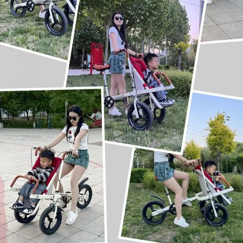 Vélo avec enfants vélo Parent-enfant 20 pouces siège avant bébé à trois roues
