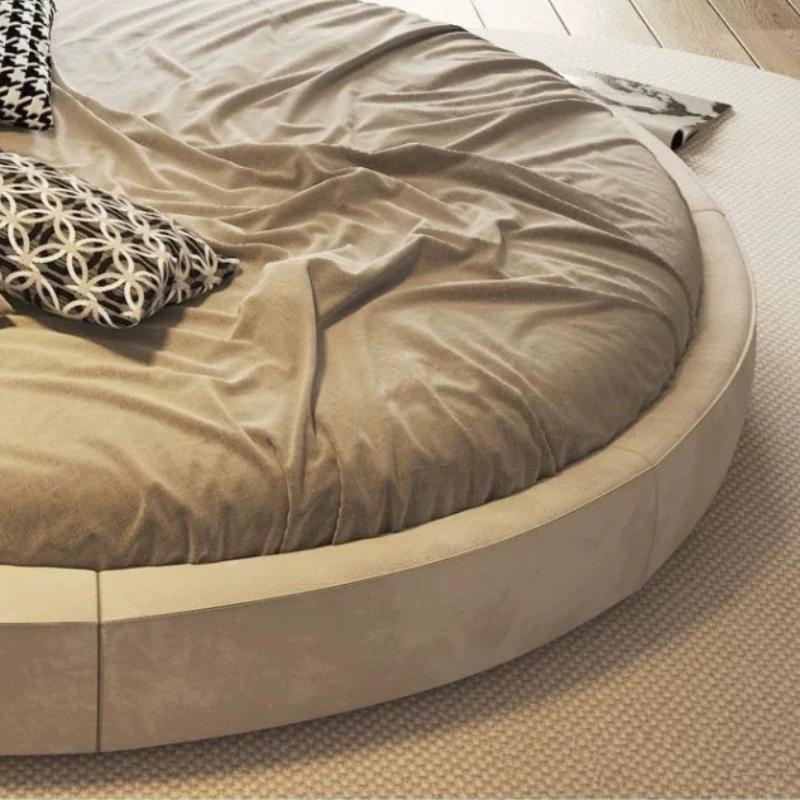 Lit complet minimaliste de luxe moderne en bois avec rangement