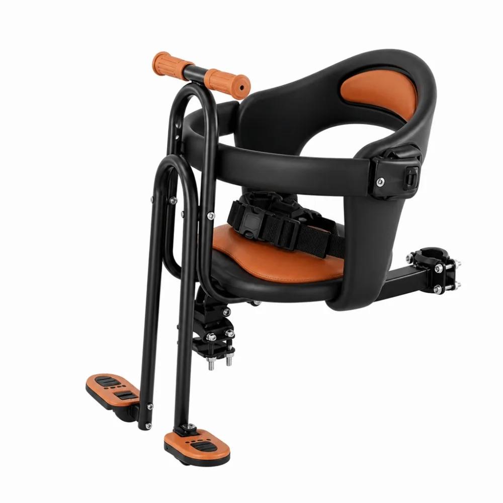 Siège enfant avant rembourré pour vélo VTT avec accoudoir à pédale, installation facile