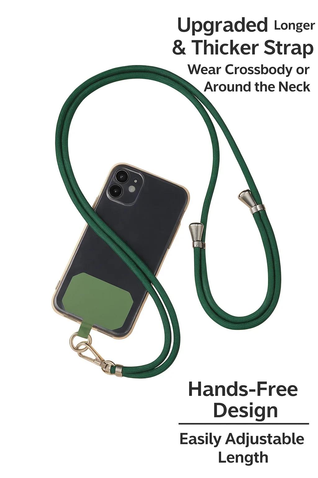 Lanière de téléphone mains libres : bandoulière/cou réglable plus longue