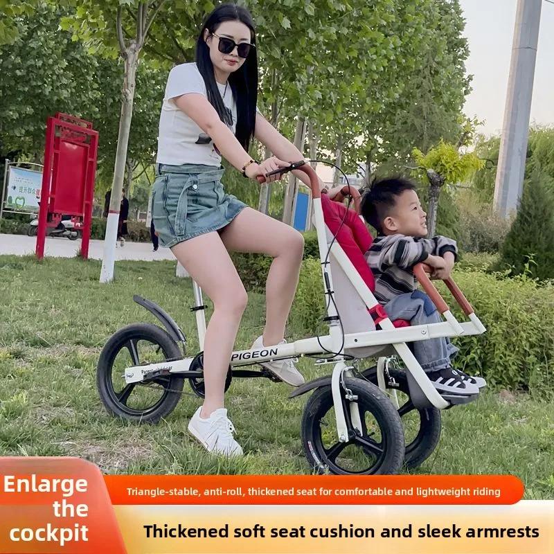 Vélo avec enfants vélo Parent-enfant 20 pouces siège avant bébé à trois roues