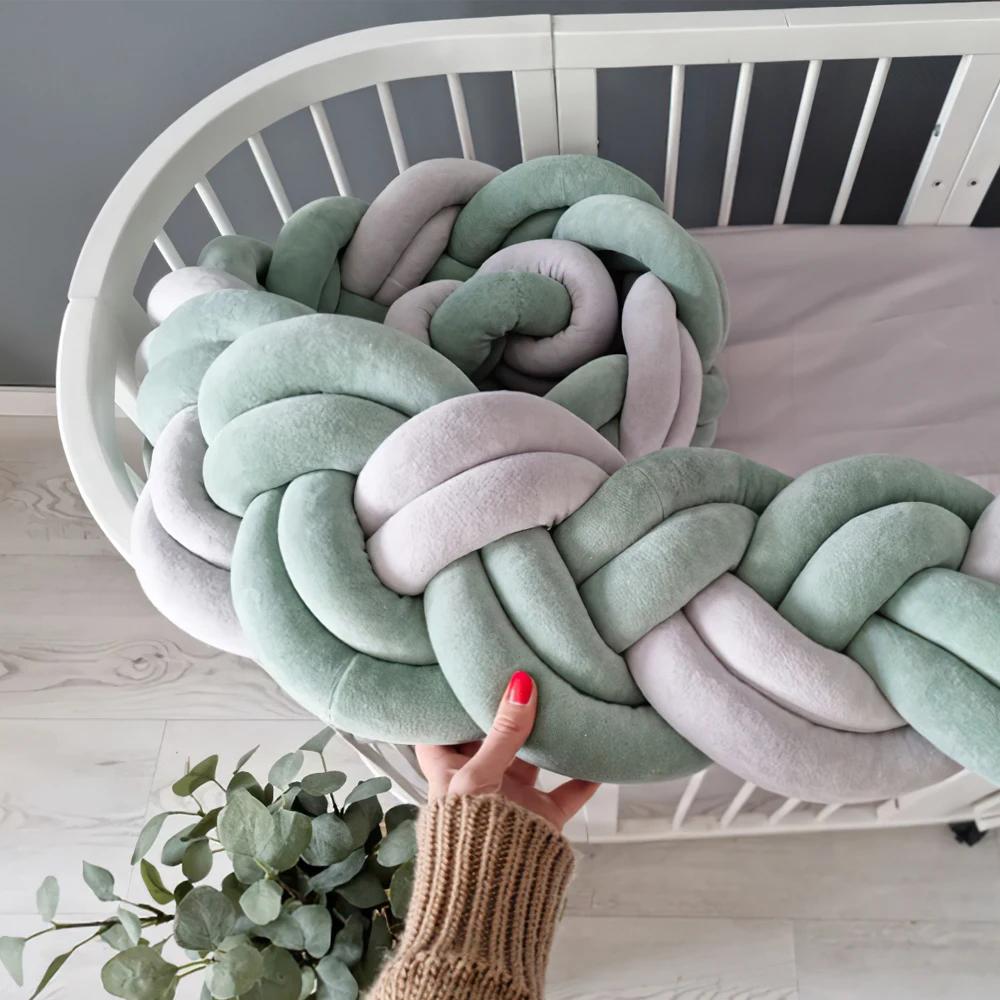 Pare-chocs de lit de bébé pour enfants, tresse de coussin, protecteur de décoration de lit CPull, nouveau-né, 300 cm, 400cm