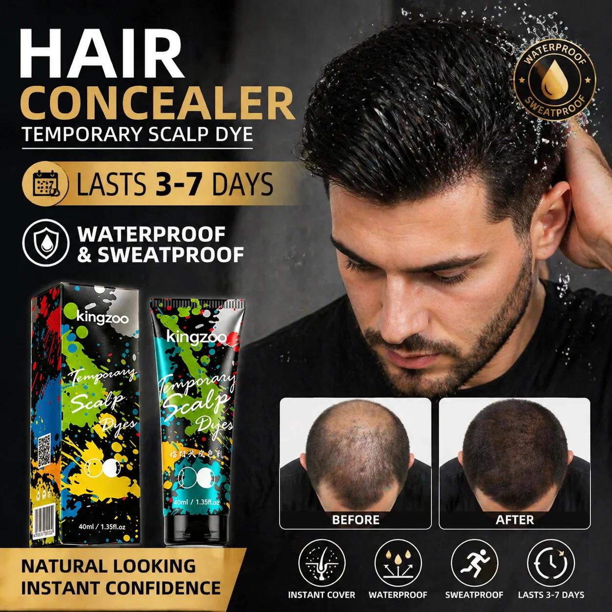 GINZO correcteur de cheveux pour hommes imperméable noir brun