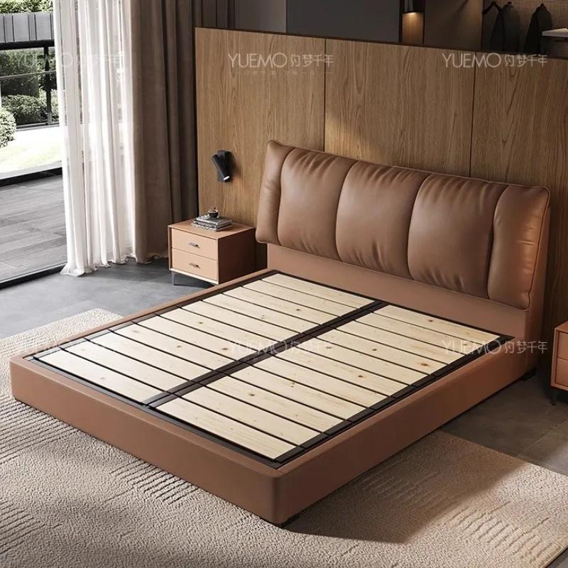 Cadre rembourré lit Queen tête de lit rangement minimaliste Spac lit moderne luxe dormir Mobilier Maison accessoires