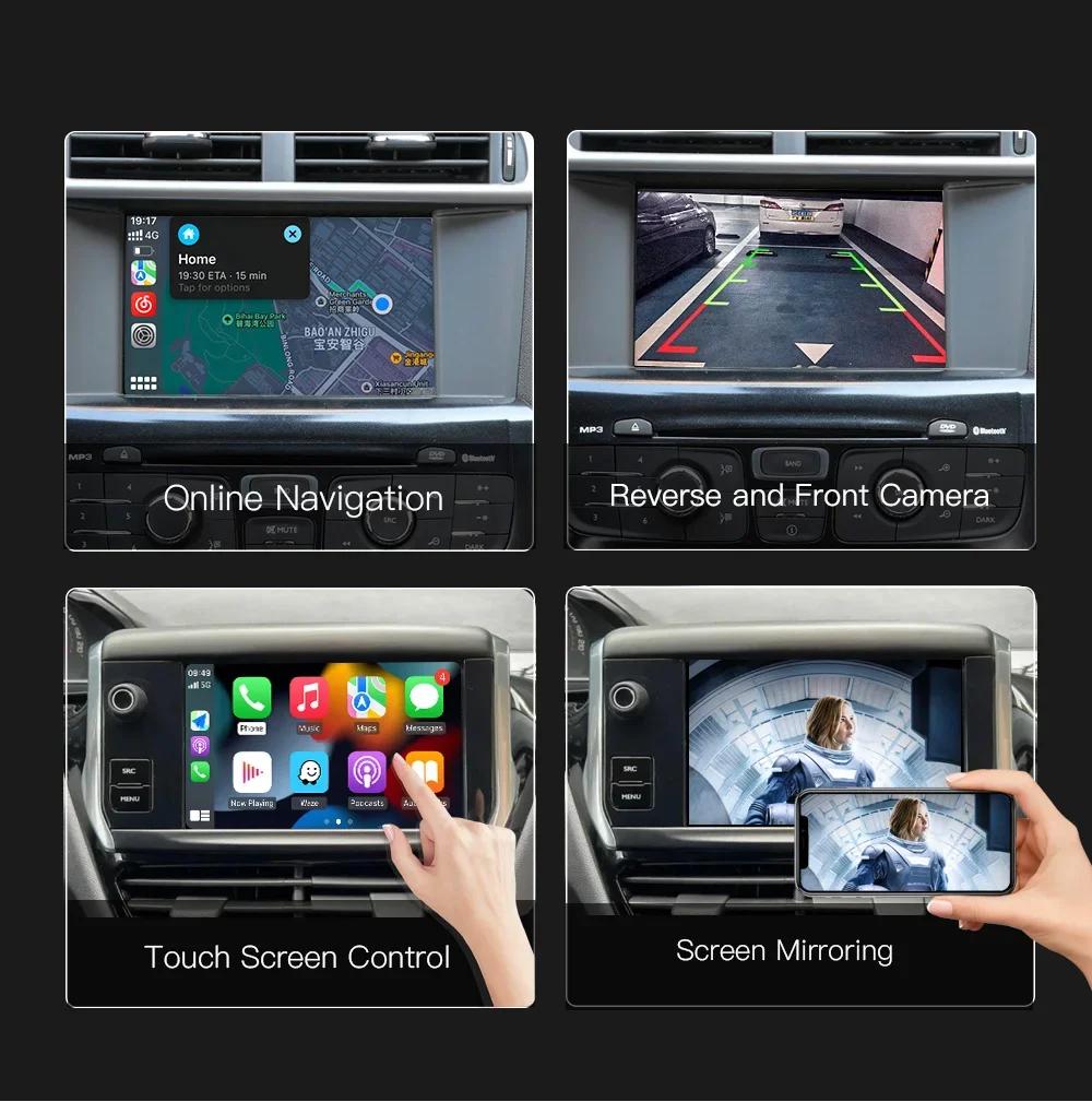CARABC – boîte Carplay sans fil pour Peugeot citroën SMEG SMEG + Picasso C4 C5 DS4 DS3 308 508 208 3008, Module AirPlay Android Auto