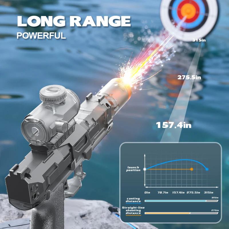 HUIQIBAO pistolet à eau à impulsion électrique capteur de flamme simulé lumière entièrement automatique combat jouet pis