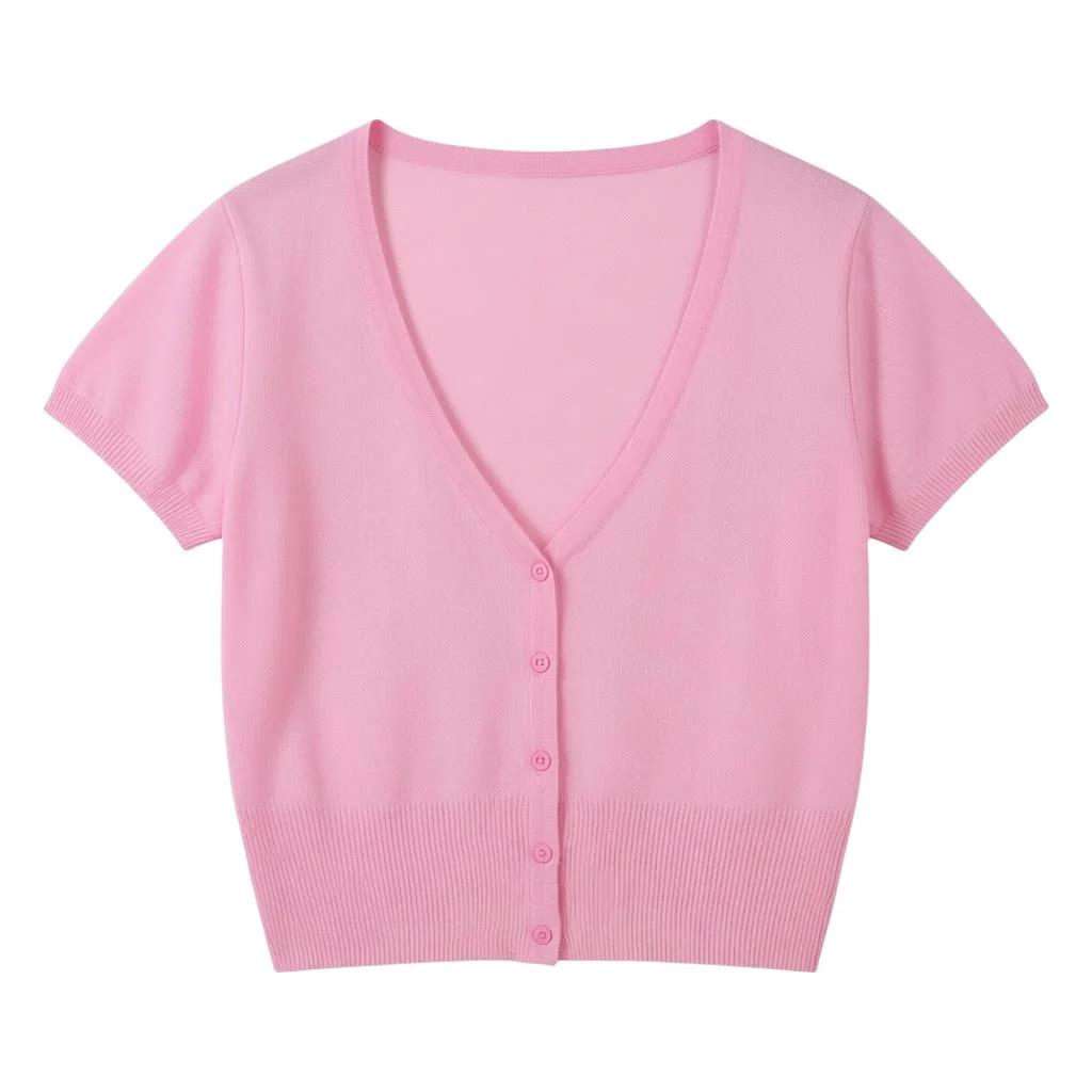 Cardigan femme court haut ete légère manteau protection solaire korean style gilet maille tricot