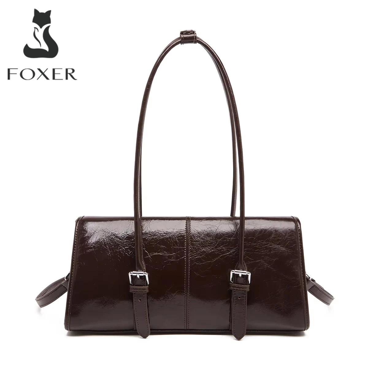 FOXER 2026 Nouvelle collection printemps – Sac à bandoulière pour femme en cuir véritable