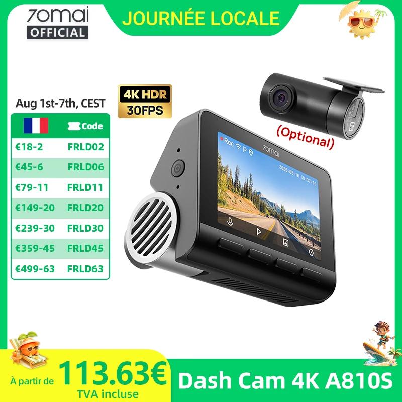 Nouvelle caméra embarquée 70mai A810S 4K HDR GPS ADAS Enregistrement automatique Détection de mouvement double canal Pri