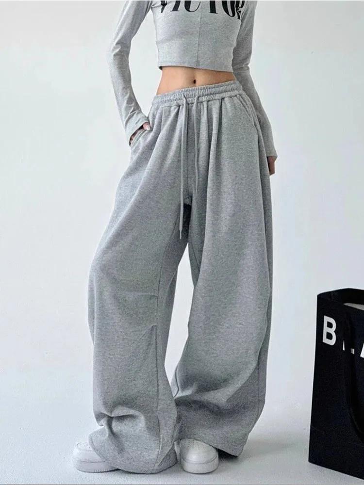 Pantalon de survêtement Y2K Harajuku à jambe large pour femme