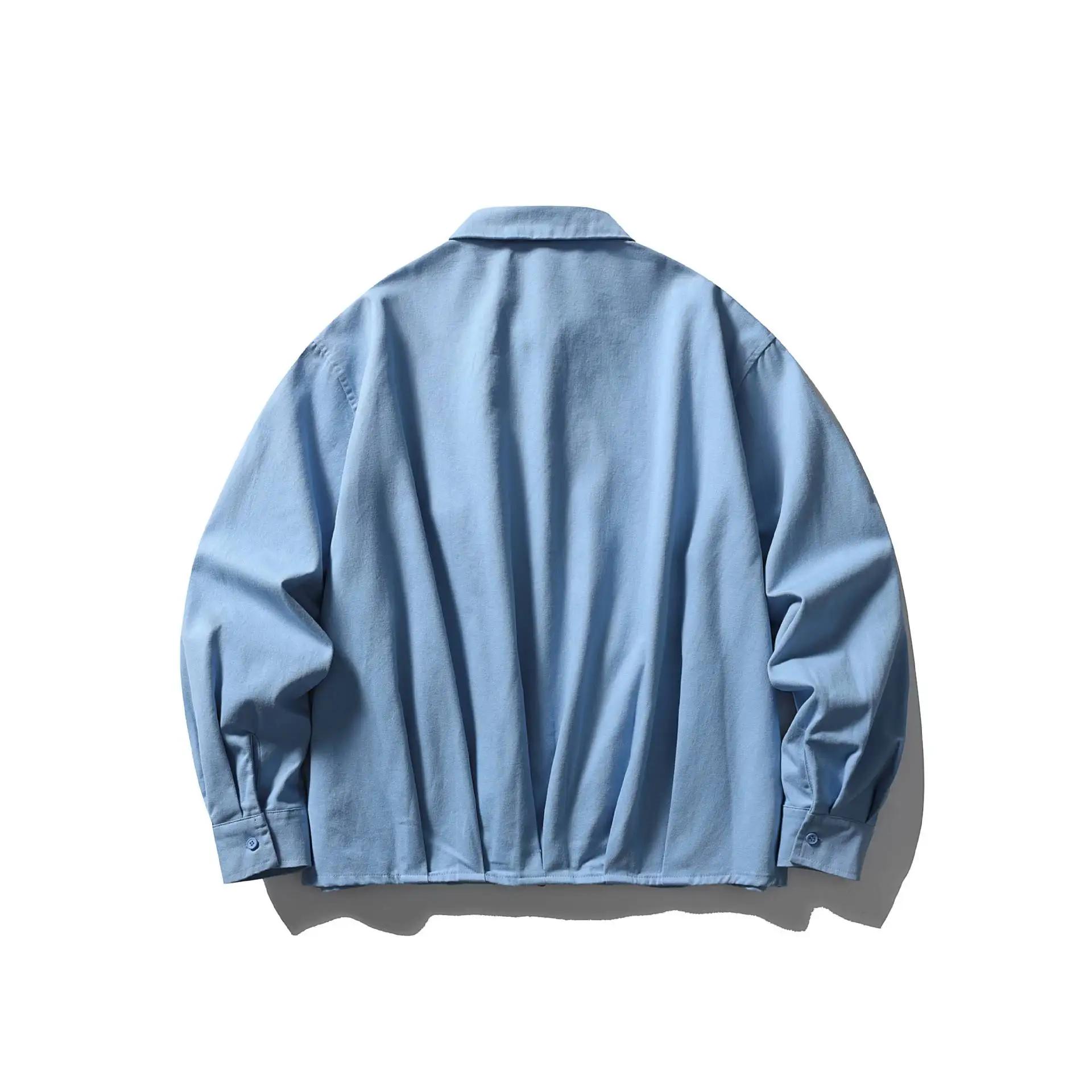 Cityboy-Chemises cargo en coton à manches longues pour hommes